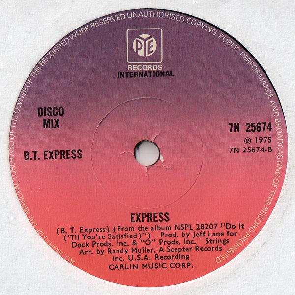 B.T. Express : Express (7", Single, Sol)