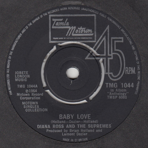 Diana Ross And The Supremes* : Baby Love / Stop! In The Name Of Love (7", Single)