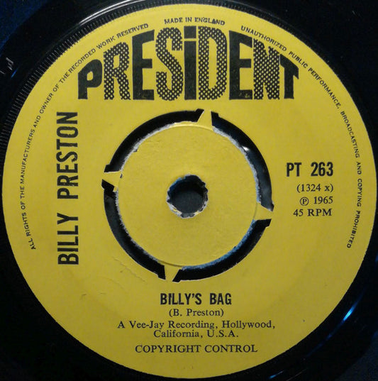 Billy Preston : Billy's Bag (7", Single)