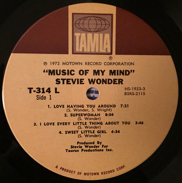 Stevie Wonder : Music Of My Mind (LP, Album, Hol)