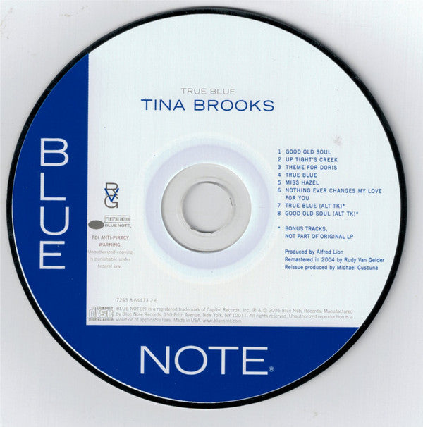 Tina Brooks : True Blue (CD, Album, RE, RM)