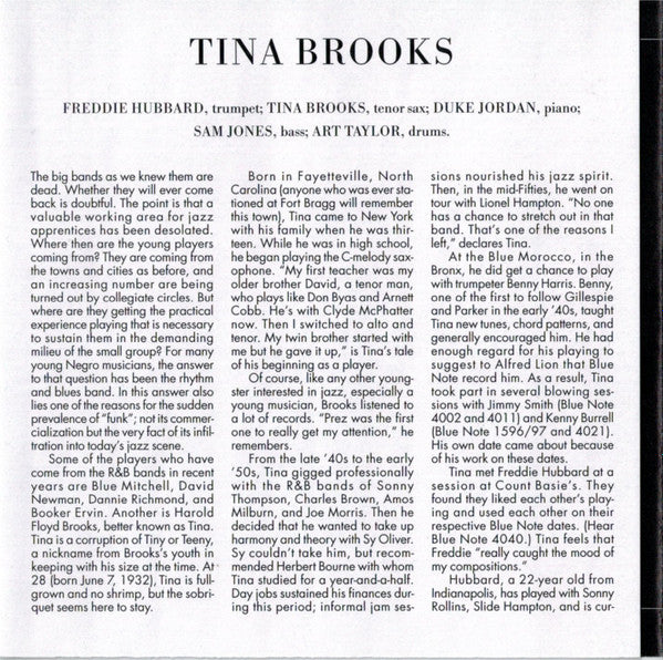 Tina Brooks : True Blue (CD, Album, RE, RM)