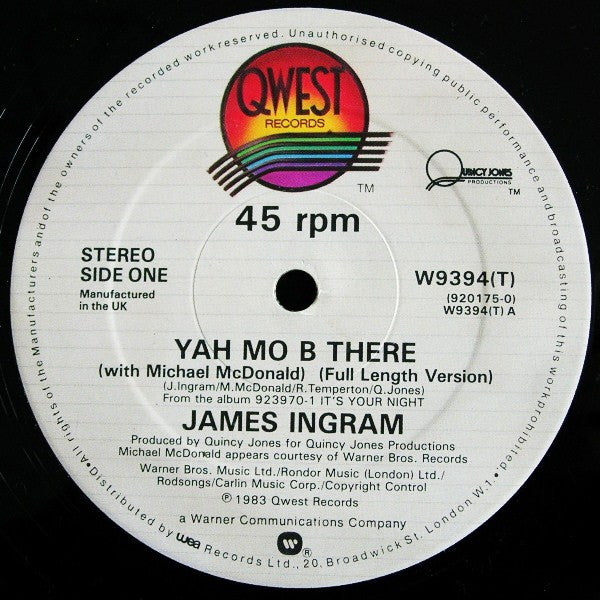 James Ingram : Yah Mo B There (12", Single)