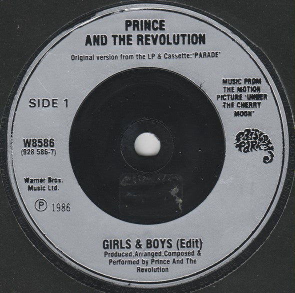 Prince And The Revolution : Girls & Boys (7", Single, Sil)