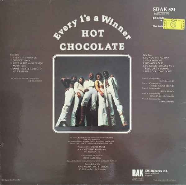 Hot Chocolate : Every 1's A Winner (LP, Album)