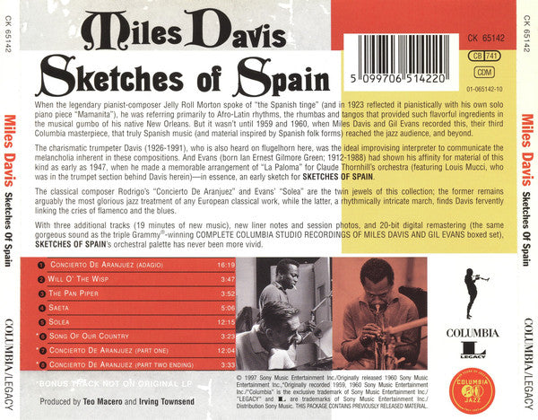 Miles Davis : Sketches Of Spain (CD, Album, RE, RM)