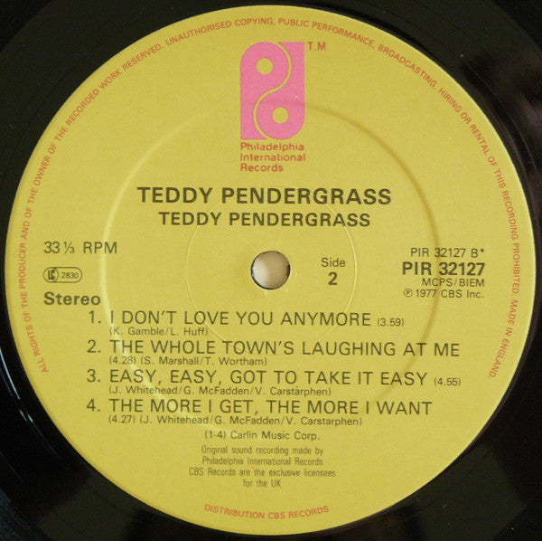 Teddy Pendergrass : Teddy Pendergrass (LP, Album, RE)