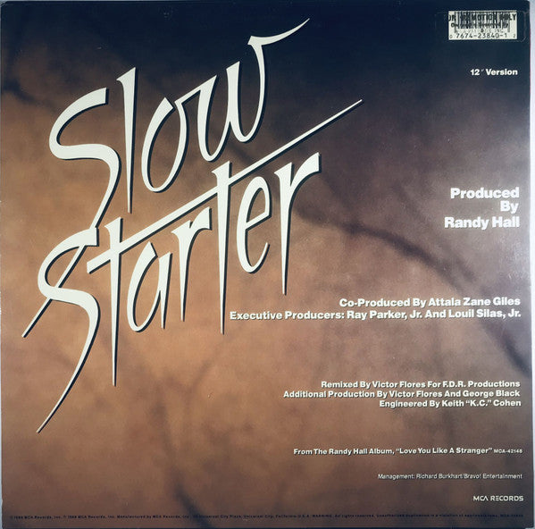 Randy Hall : Slow Starter (12" Version) (12")