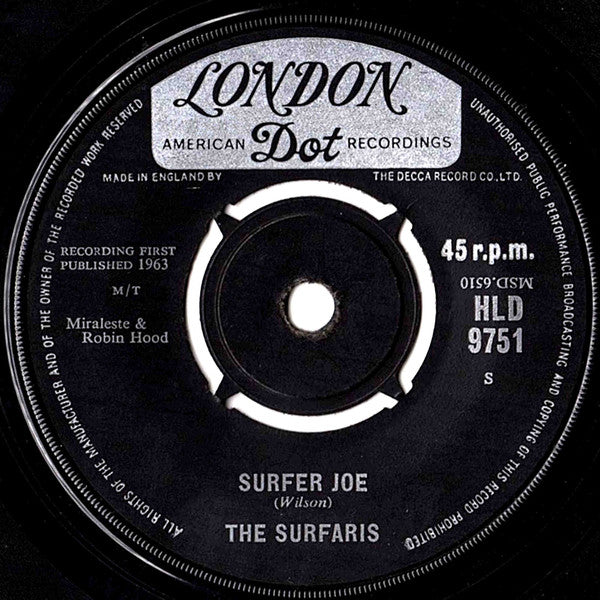 The Surfaris : Wipe Out / Surfer Joe (7", Single, Fou)