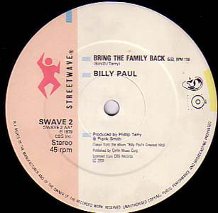 McFadden & Whitehead / Billy Paul : Ain't No Stoppin' Us Now / Bring The Family Back (12", Ltd)