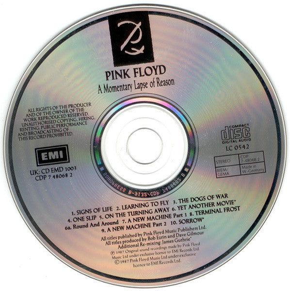 Pink Floyd : A Momentary Lapse Of Reason (CD, Album)