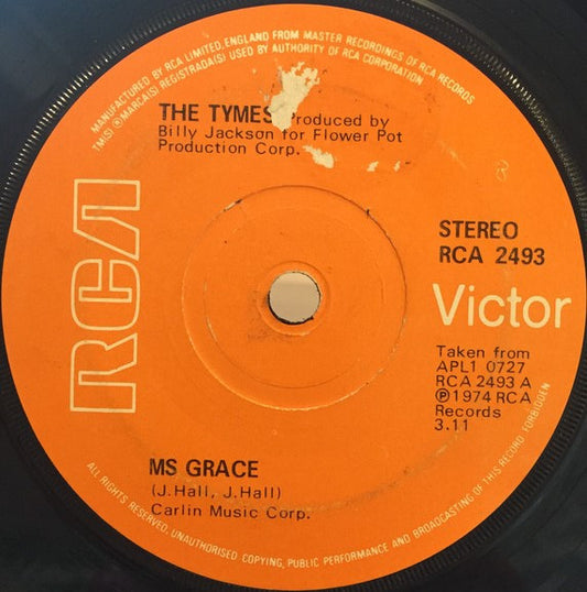 The Tymes : Ms Grace (7", Single)