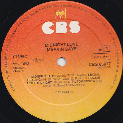 Marvin Gaye : Midnight Love (LP, Album)