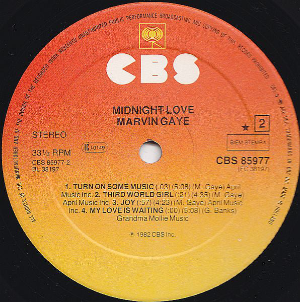 Marvin Gaye : Midnight Love (LP, Album)