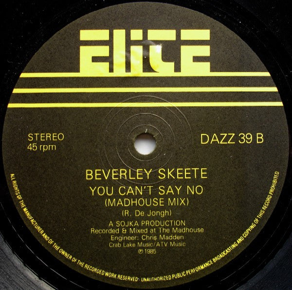 Beverley Skeete : You Can't Say No (12", Single)