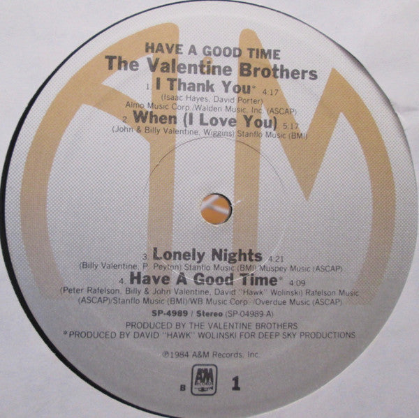 The Valentine Brothers : Have A Good Time (LP, Album)