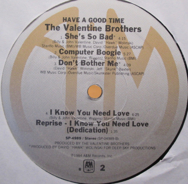 The Valentine Brothers : Have A Good Time (LP, Album)