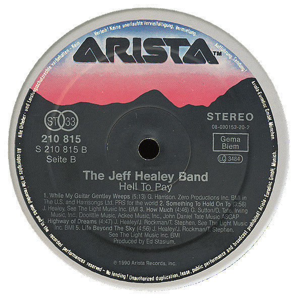 The Jeff Healey Band : Hell To Pay (LP, Album)