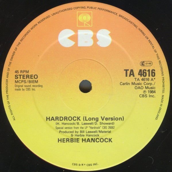 Herbie Hancock : Hardrock (12")