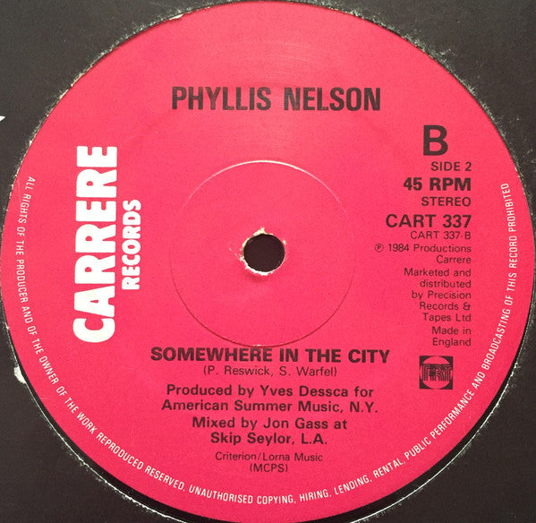 Phyllis Nelson : Move Closer (12", Single)