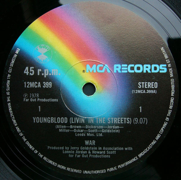 War : Youngblood (Livin' In The Streets) (12", Ltd)