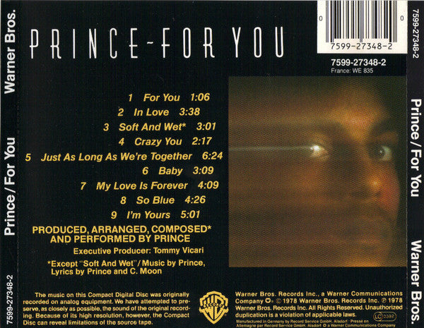 Prince : For You (CD, Album, RE, RP)