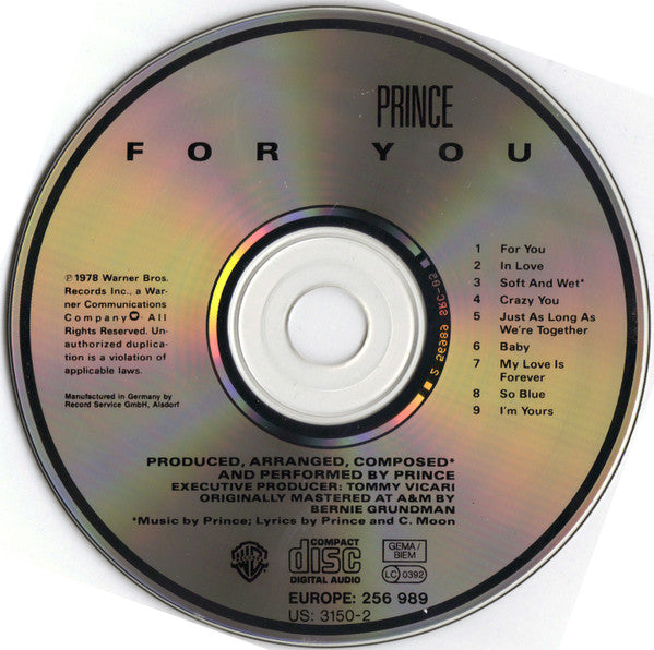 Prince : For You (CD, Album, RE, RP)