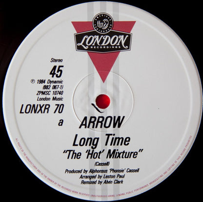 Arrow (2) : Long Time (The 'Hot' Mixture) / Hot, Hot, Hot (Hotter Mix '84) / Columbia Rock (12", Single)