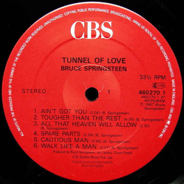 Bruce Springsteen : Tunnel Of Love (LP, Album)