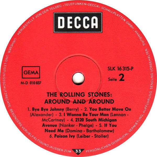 The Rolling Stones : Around And Around (LP, Album, Comp, RP)