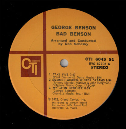 George Benson : Bad Benson (LP, Album, Gat)