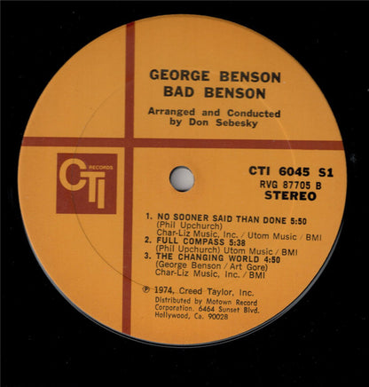 George Benson : Bad Benson (LP, Album, Gat)