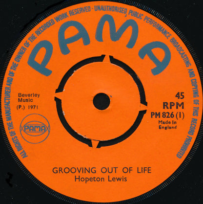 Hopeton Lewis / M. Squad* : Grooving Out Of Life (7")