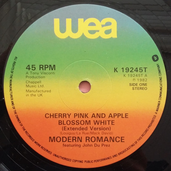 Modern Romance Featuring John Du Prez : Cherry Pink And Apple Blossom White (12", Single)