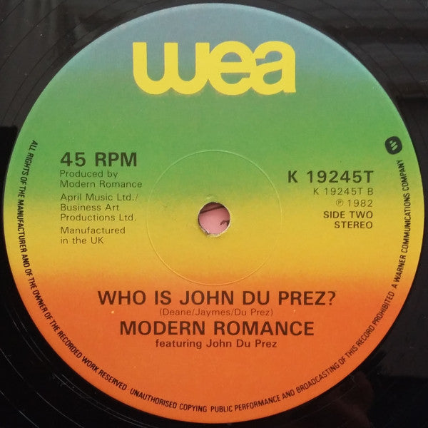 Modern Romance Featuring John Du Prez : Cherry Pink And Apple Blossom White (12", Single)