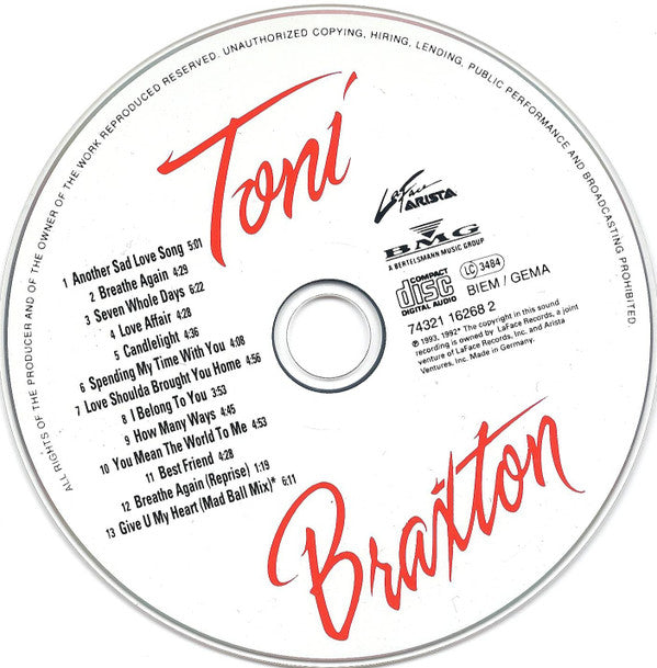 Toni Braxton : Toni Braxton (CD, Album)