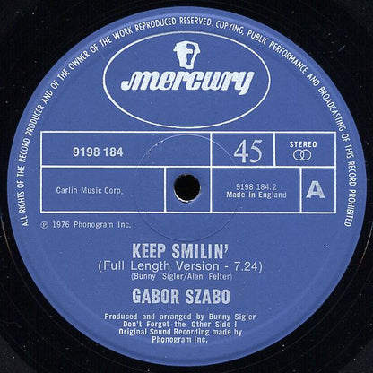 The Joneses / Gabor Szabo : Sugar Pie Guy / Keep Smiling (12")