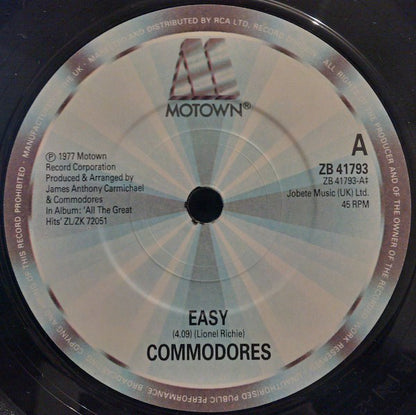 Commodores : Easy (7", Single, RE)