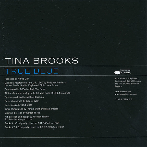 Tina Brooks : True Blue (CD, Album, Copy Prot., RE, RM)