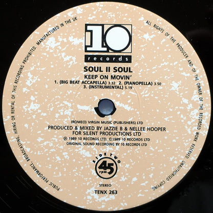 Soul II Soul : Keep On Movin (12", Single)