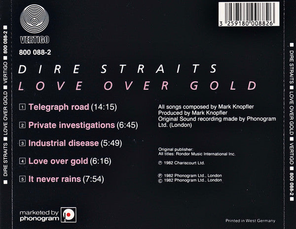 Dire Straits : Love Over Gold (CD, Album, RE, Blu)