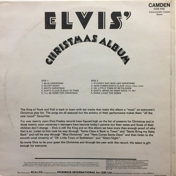 Elvis Presley : Elvis' Christmas Album (LP, Album, RE)