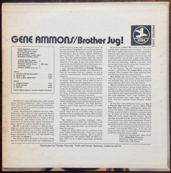 Gene Ammons : Brother Jug! (LP, Album, RE, Pur)