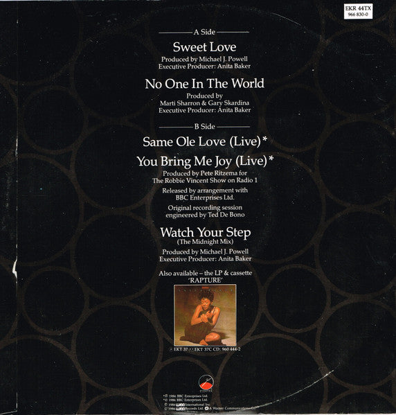 Anita Baker : Sweet Love (12", Single, Ltd)