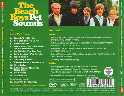 The Beach Boys : Pet Sounds (HDCD, Album, Mono, RM + DVD-V, Mono, Multichannel,)