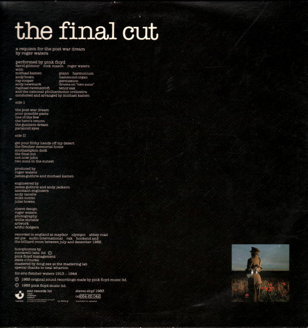 Pink Floyd : The Final Cut (LP, Album, Gat)