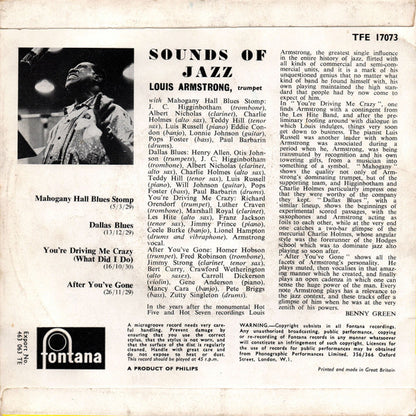 Louis Armstrong : Sounds Of Jazz (7", EP, Thr)