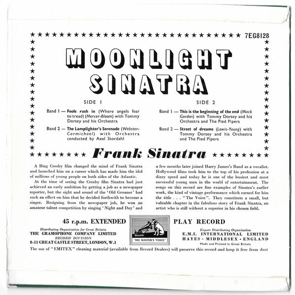 Frank Sinatra : Moonlight Sinatra (7", EP)