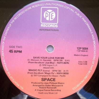 Space : Save Your Love For Me (12", Single, P/Mixed)