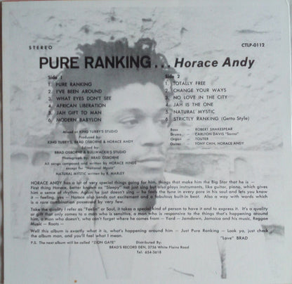 Horace Andy : Pure Ranking (LP, Album, RP)